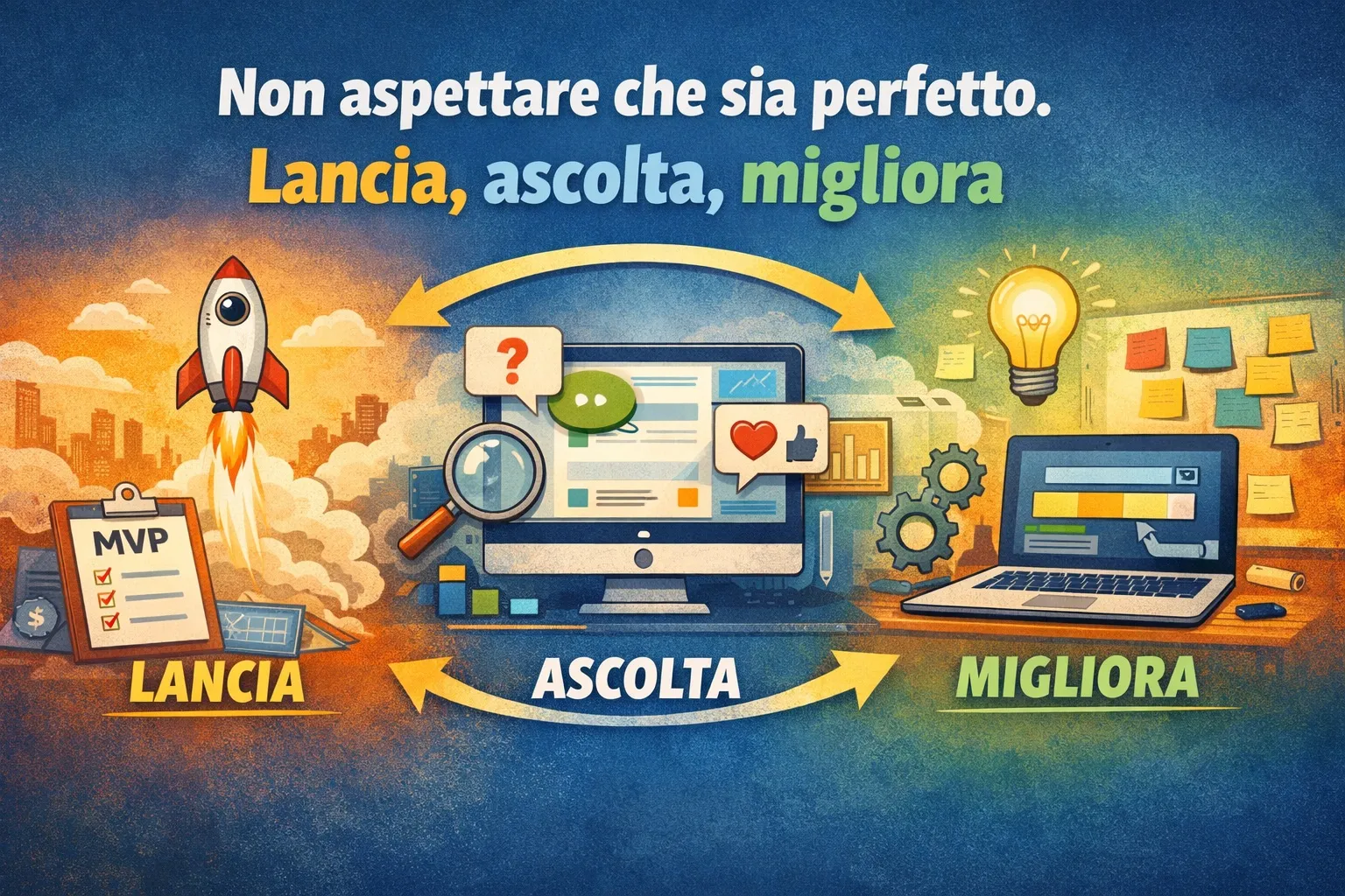 Non aspettare che sia perfetto. Lancia, ascolta, migliora