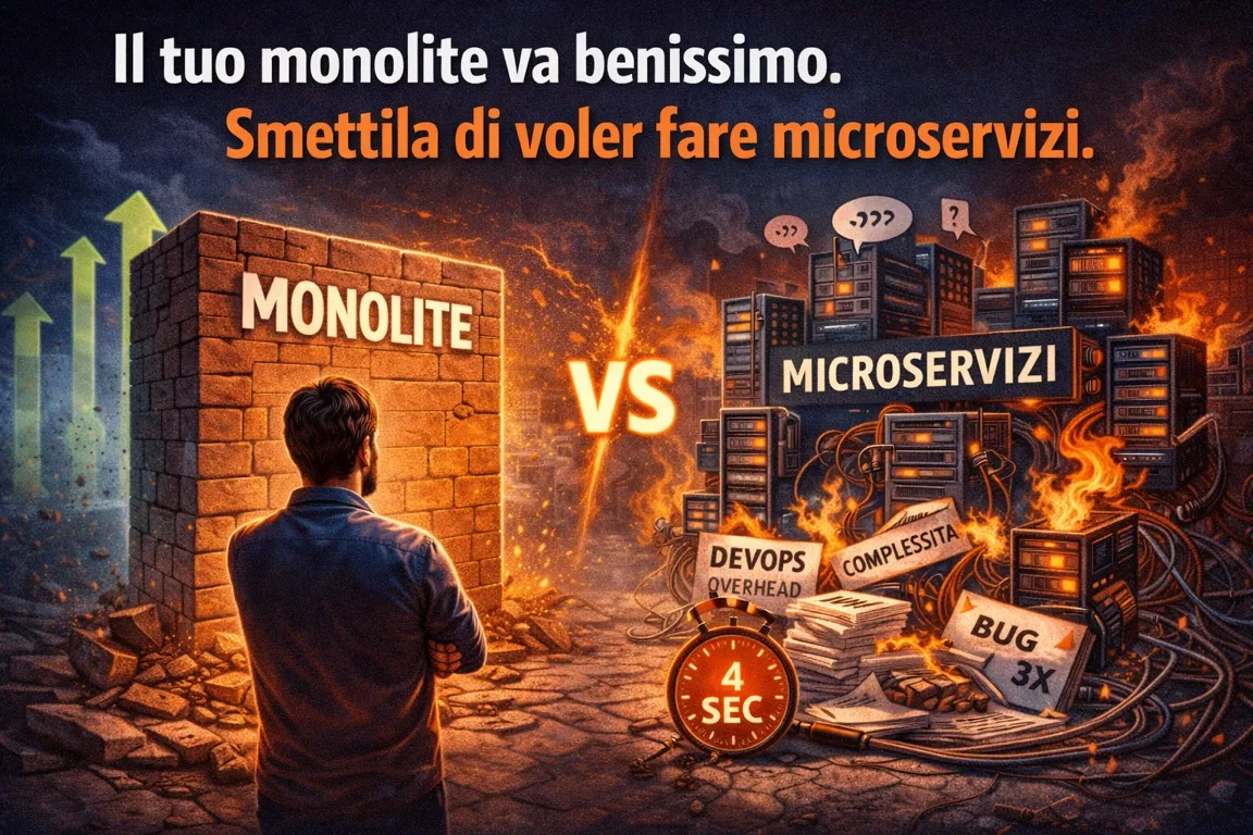 Il tuo monolite va benissimo. Smettila di voler fare microservizi.